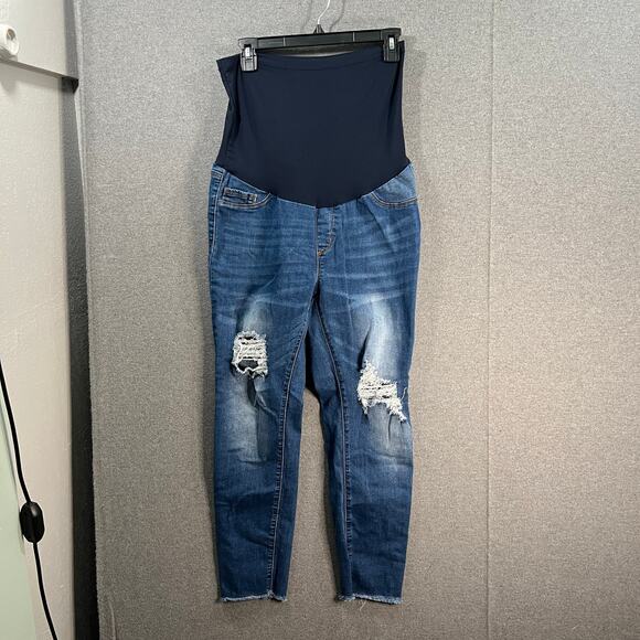 SONG Maternity Blue Jeans Women Size Large - Picture 1 of 11